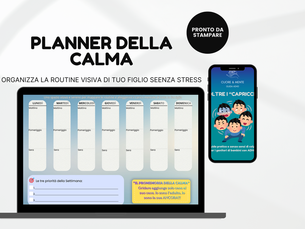 Oltre i Capricci – Guida Pratica per Genitori di Bambini con ADHD + Planner della Calma