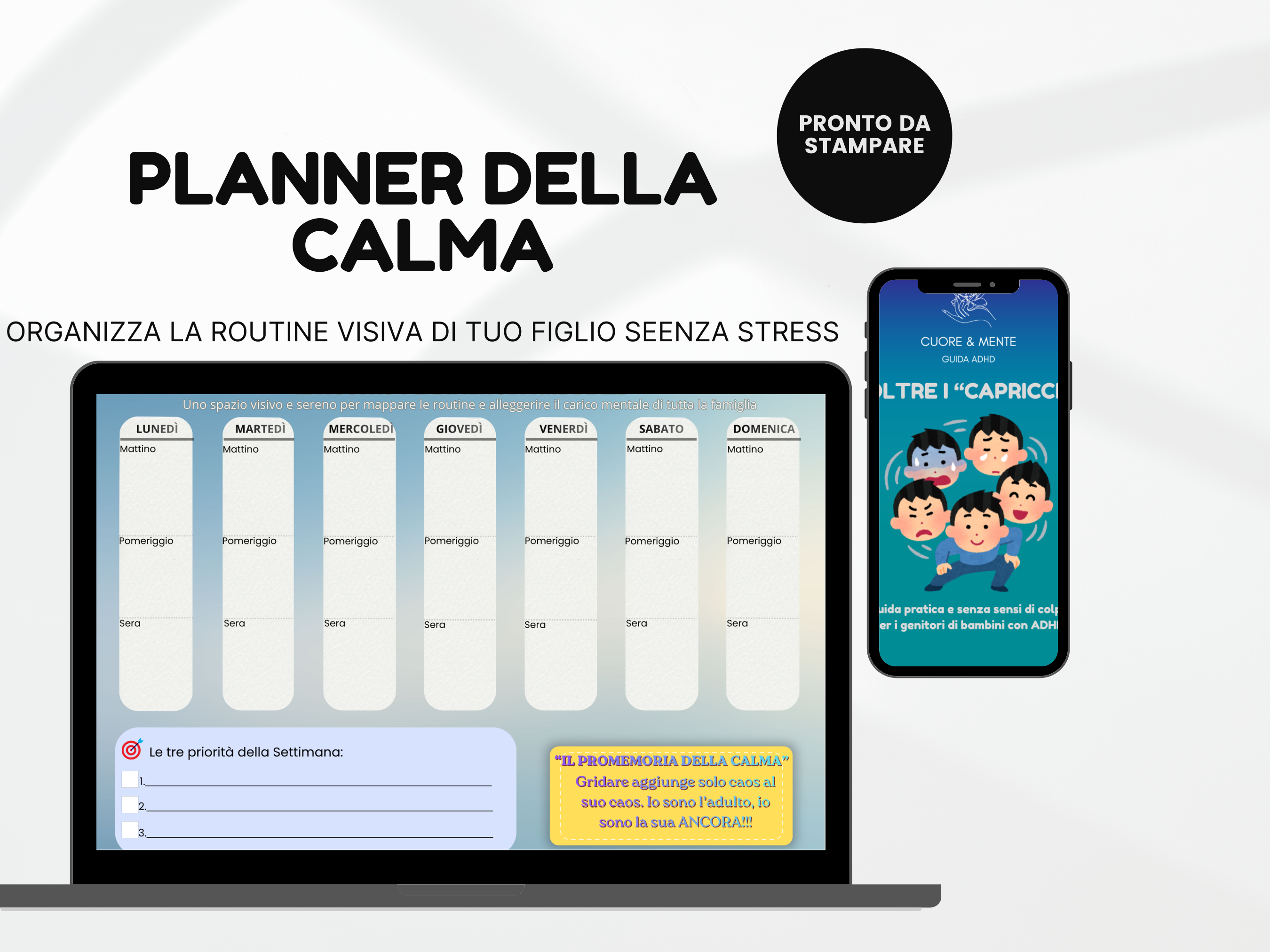 Oltre i Capricci – Guida Pratica per Genitori di Bambini con ADHD + Planner della Calma